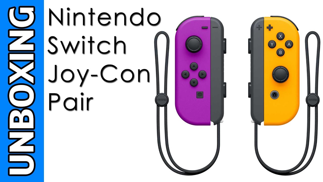 Nintendo Neon Purple/Neon Orange Joy-Con Controller Set Unboxing