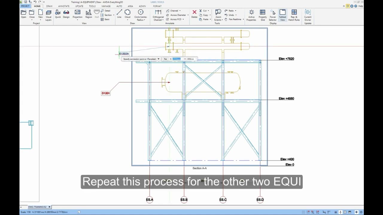 Aveva E3d - Draw -5 - General Label Annotation & Hatching