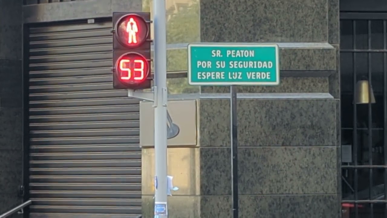 Animation Street Crossing Sign In Santiago, Chile 2023 Video 5