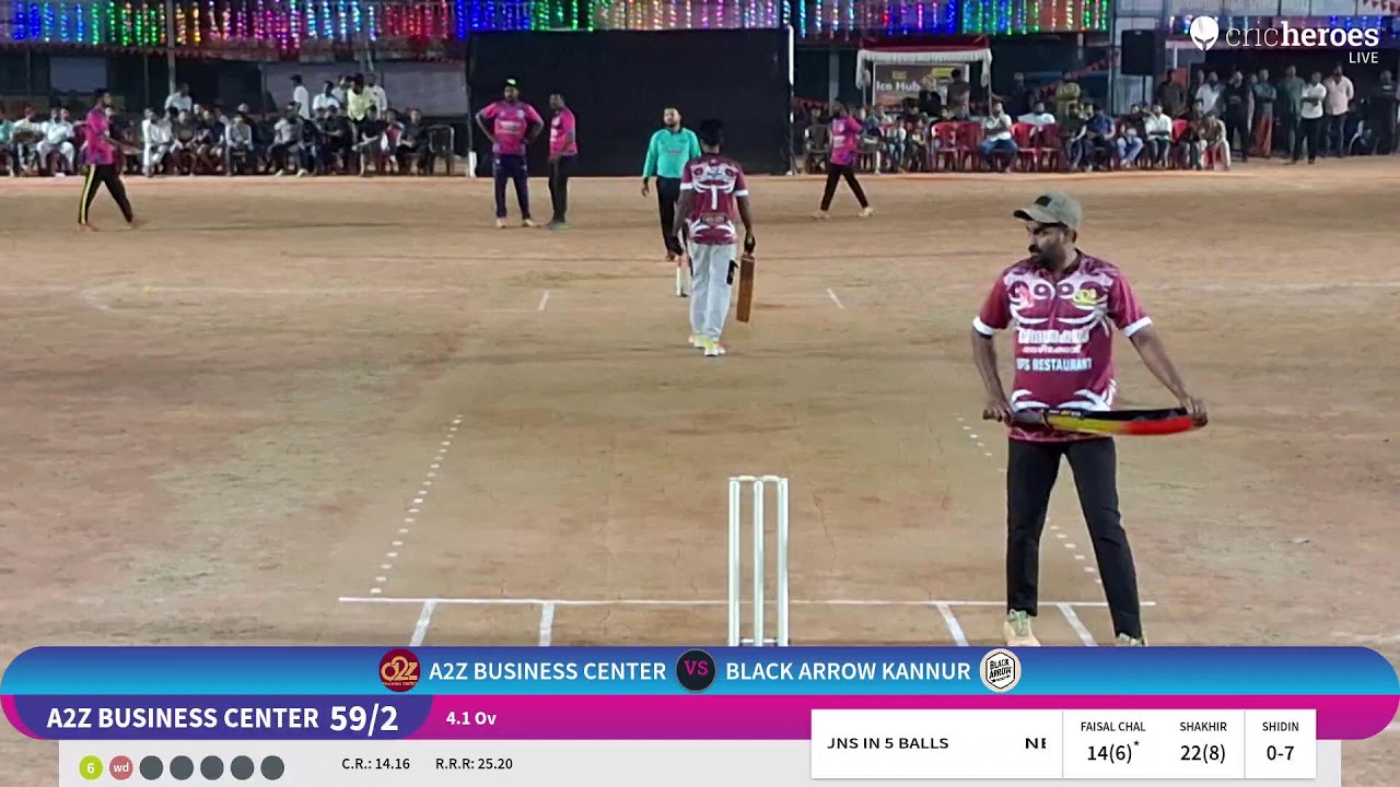 BLACK ARROW KANNUR vs A2Z BUSINESS CENTER live cricket match | JANASHAKTHI 15TH GOLDEN CUP FLOOD LI