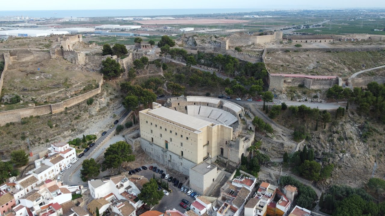 Spain Travel 4K Drone - Sagunto Roman Theatre