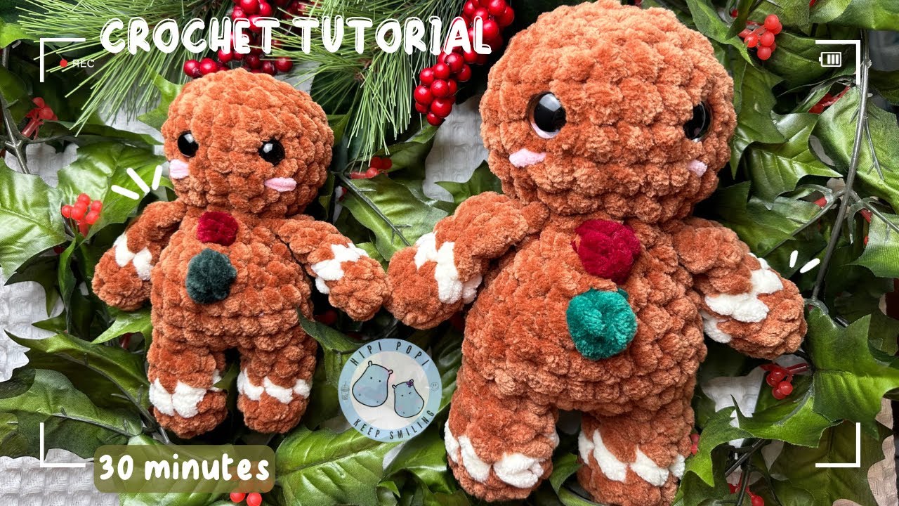 30 minutes No-Sew Crochet Ginger Bread Man| intermediate