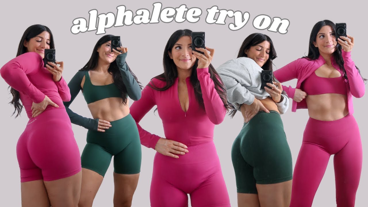 Alphalete try on haul | size medium | new mid rise amplify vs old amplify 👀