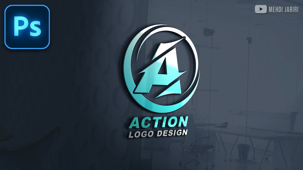 تصميم لوجو احترافي بالفوتوشوب | Action Logo Design in Photoshop