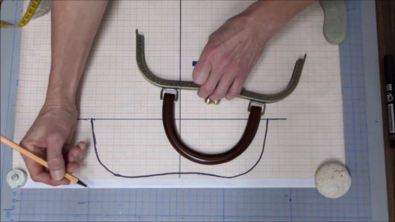 DIY🎈Построение выкройки для фермуара 27 см с деревянной ручкой. Building patterns for a 27 cm frame.