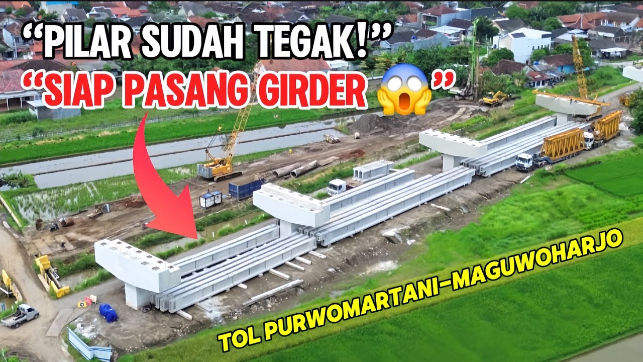MAKIN NYATA‼️ Deretan Pilar Tol Jogja&ndash;Solo Berdiri Kokoh di Atas Selokan Mataram, Siap Pasang Girder