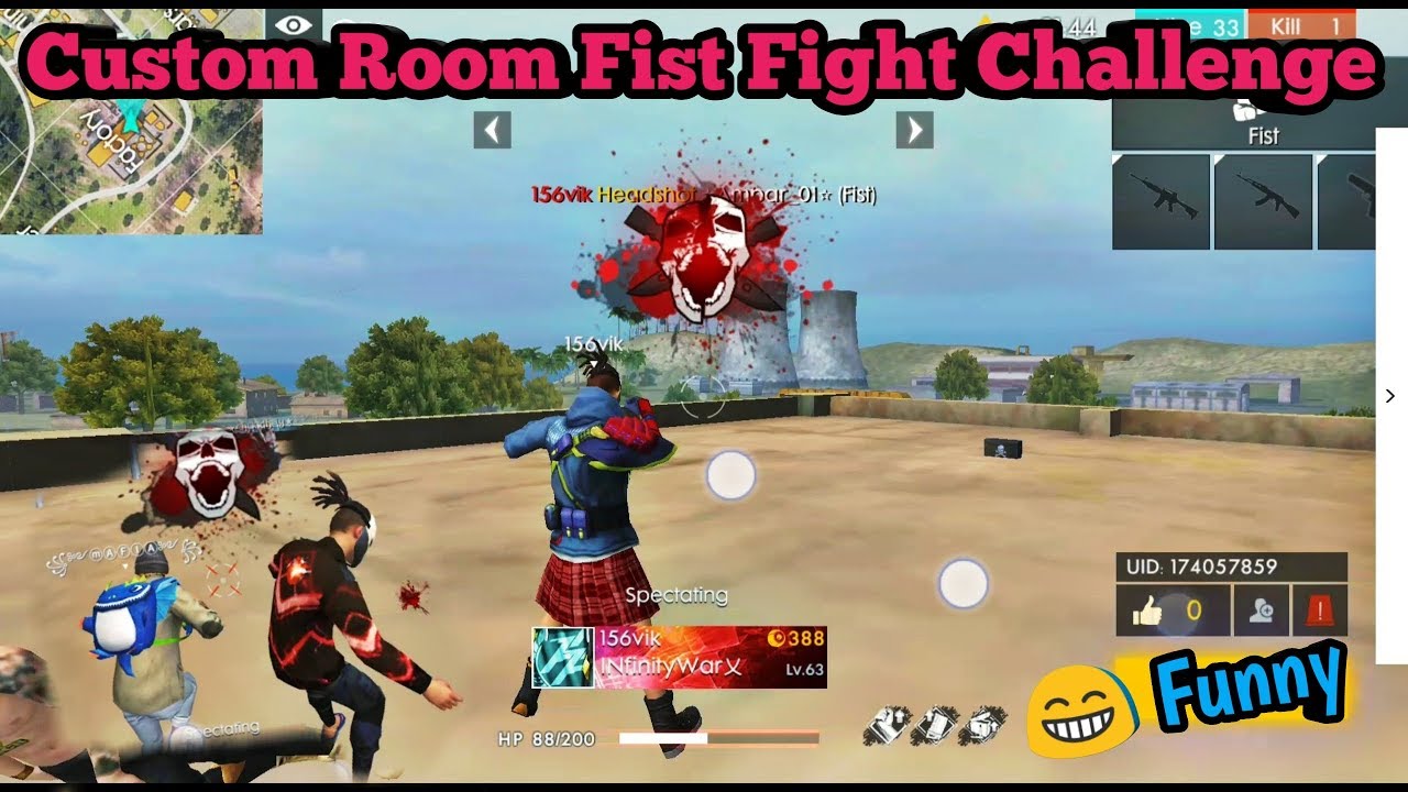 Custom Room ✊ Fight Challenge on factory roof funny!!