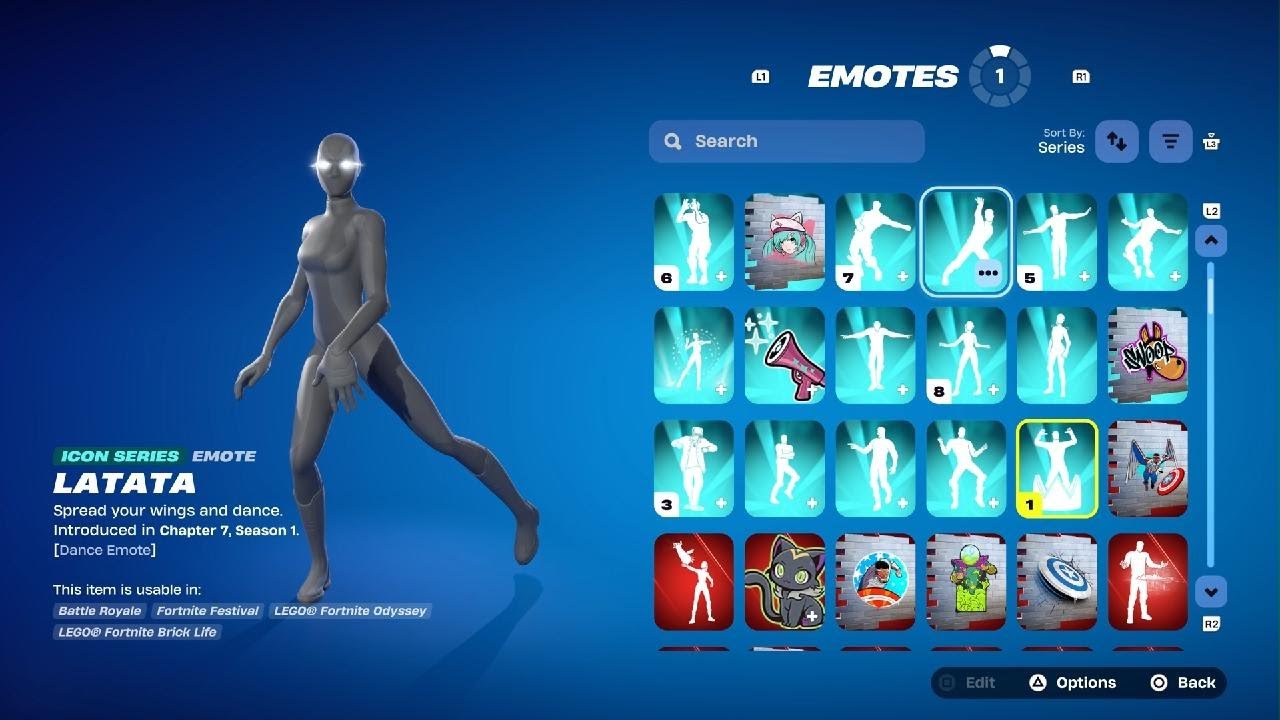 Fortnite emotes. Icon series.
