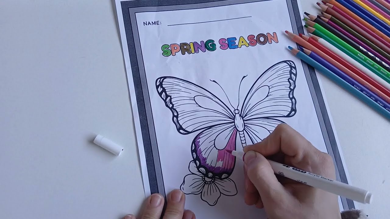 تلوين فراشة جميلة للأطفال – تعليم الألوان خطوة بخطوة 🌈🦋