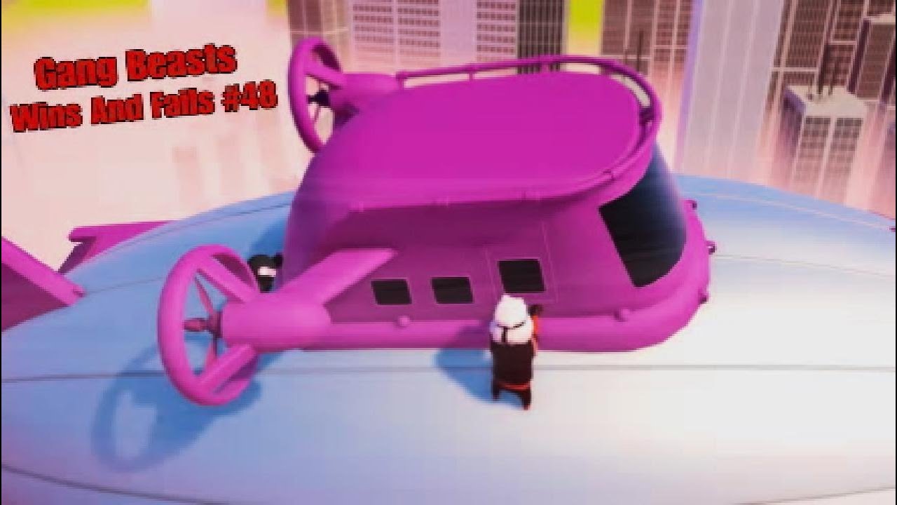 WE FLIPPED THE BLIMP!!! | Gang Beasts Wins And Fails #48