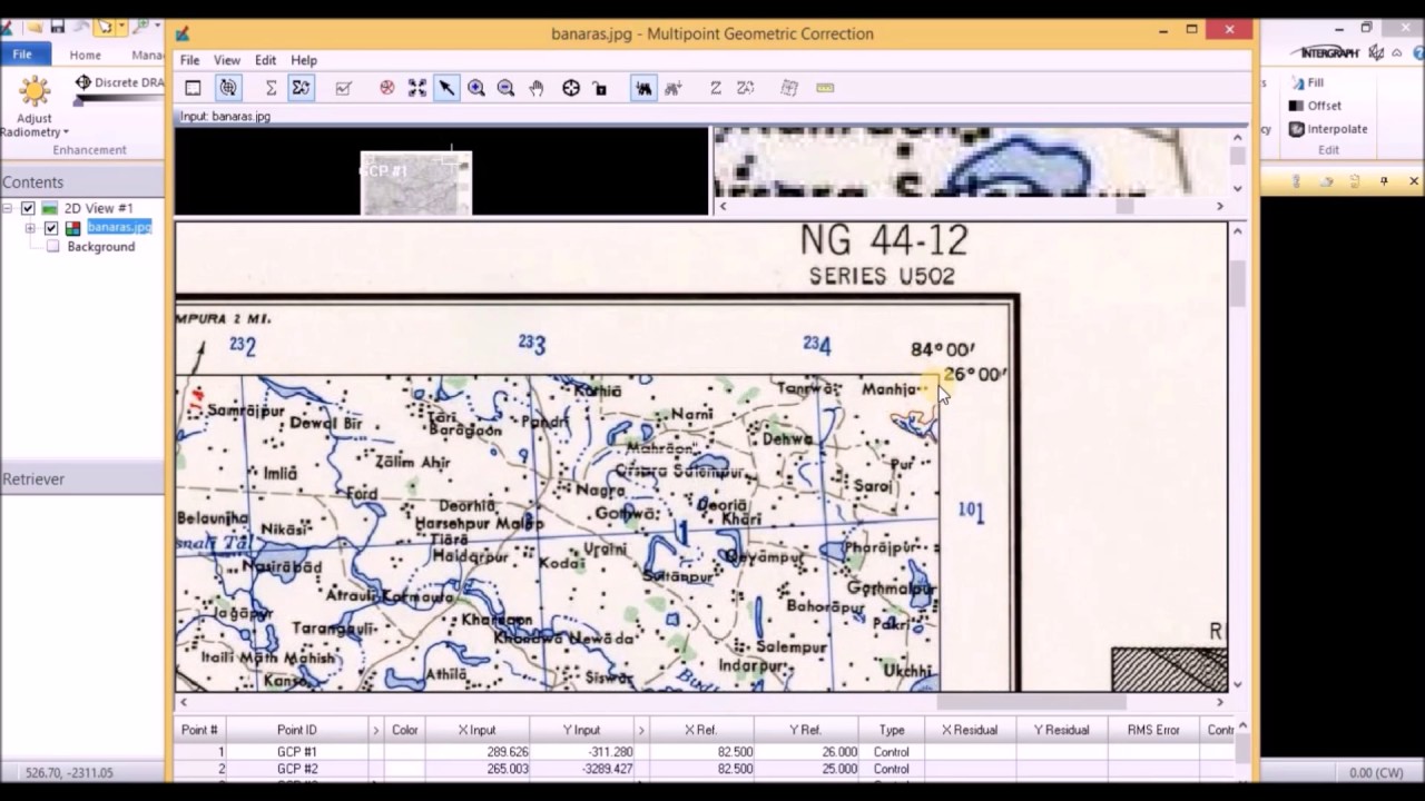Georeference topographical sheet/image using Erdas Imagine 2014