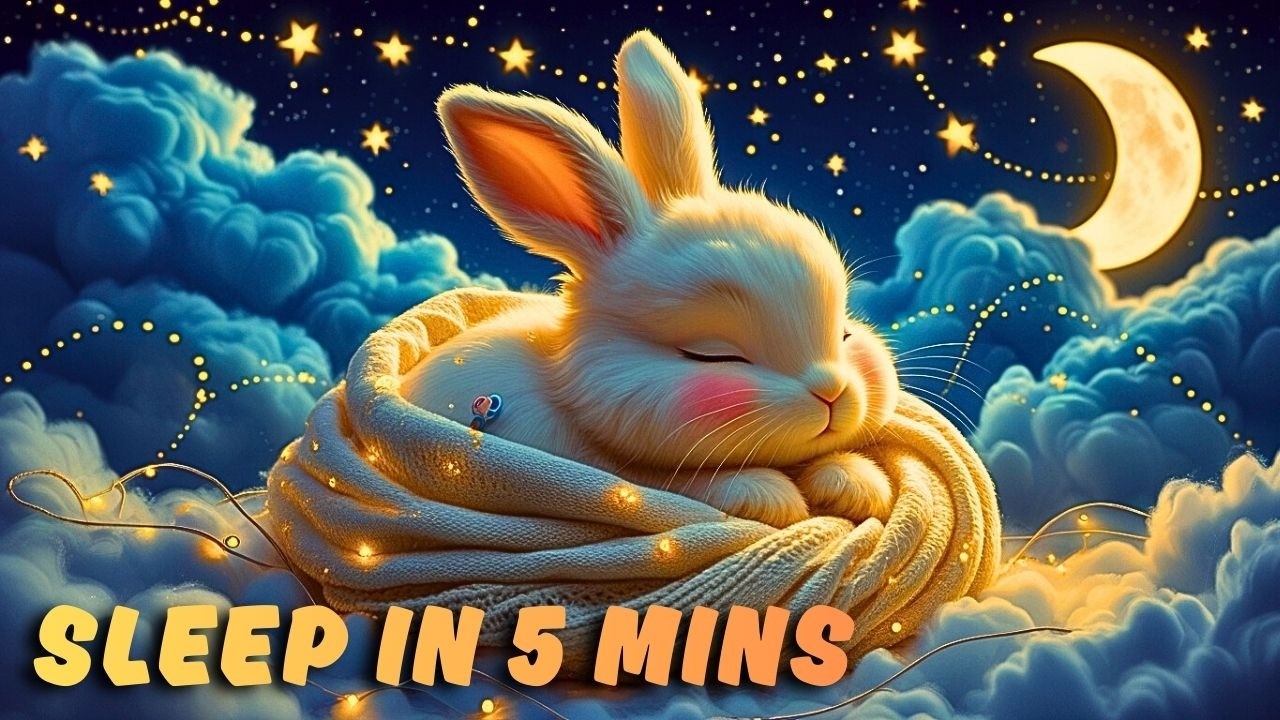 Sleep in 5 Minutes 🌙 Sweet Bunny Lullaby 🎵 Music Box & Violin Baby Music (Mozart Effect)