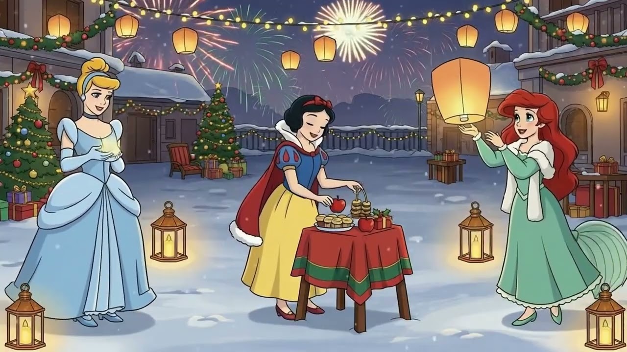 Winter Lantern Gathering with Disney Princess 🏮✨ Soft Lofi for Study, Work & Getting Things Done
