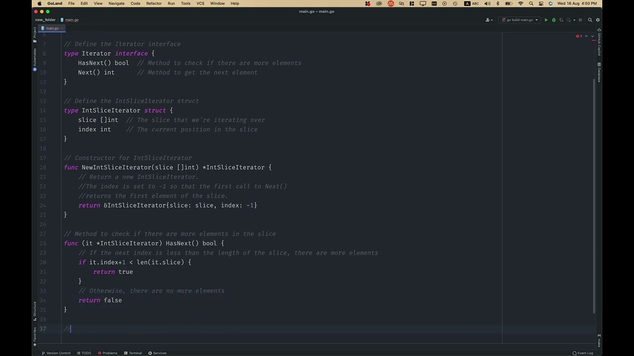 Golang Iterator design pattern && NoTalk