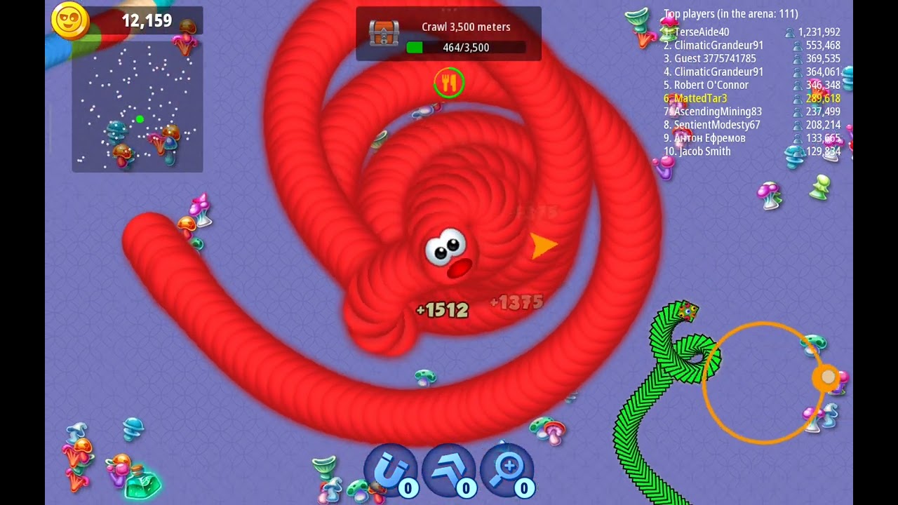Worms zone lifetime 10minutes ago 700 killion