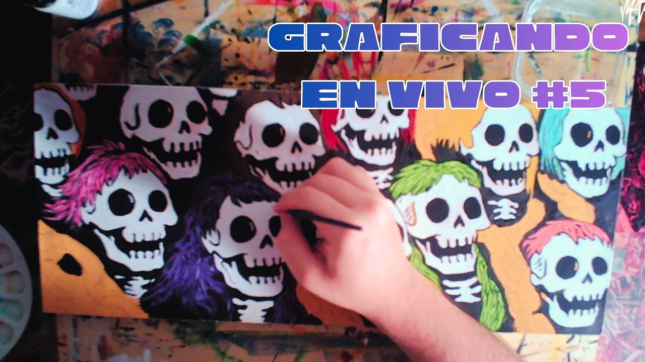 Graficando en vivo #5 Calacas #pinturaacrílica