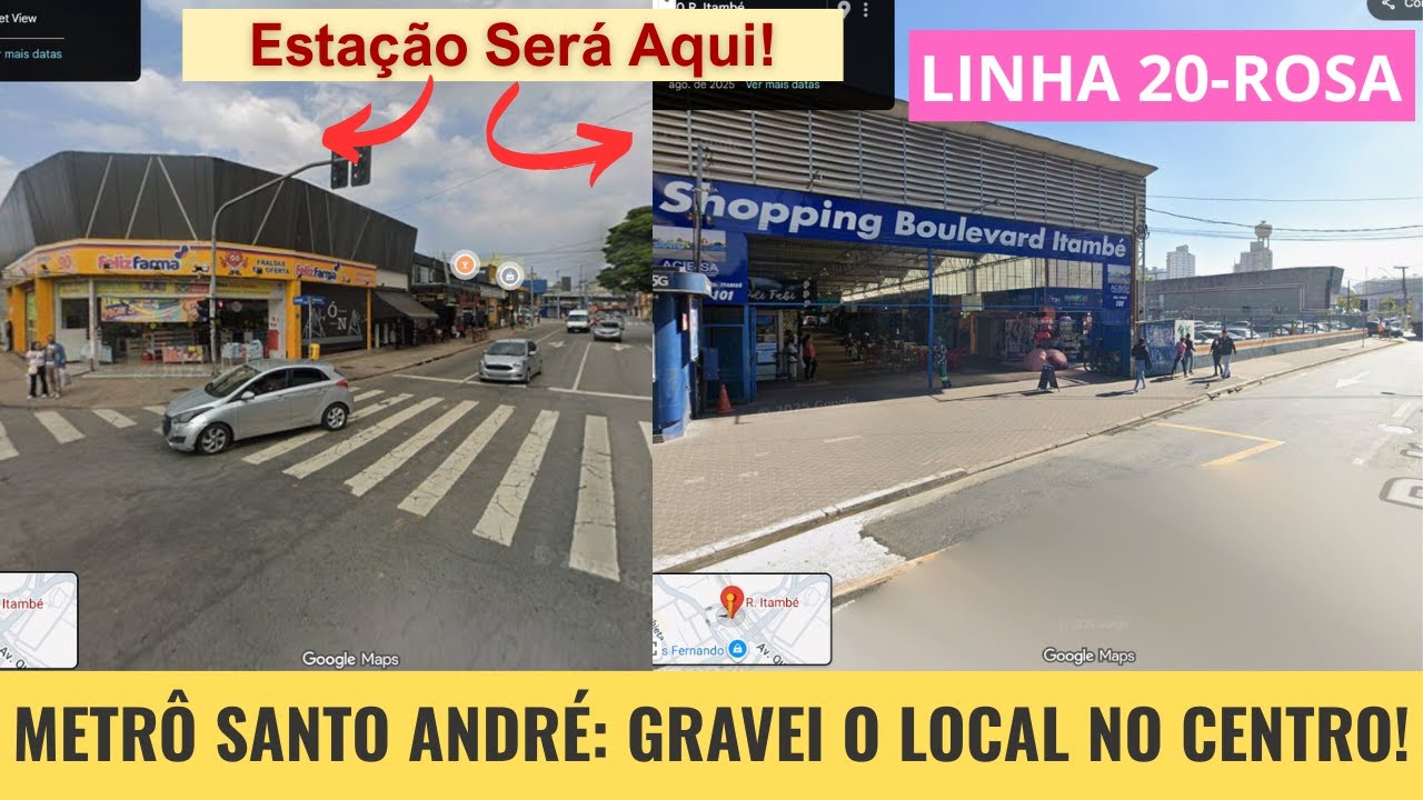 Metrô em Santo André (Centro): Gravei o Local da Futura Estação da Linha 20-Rosa onde Desapropriará