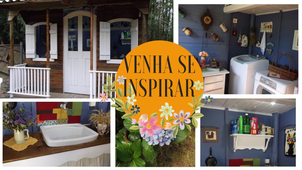 LAVANDERIA RÚSTICA DOS SONHO, construção e decoração no estilio  Farmhouse Cottage