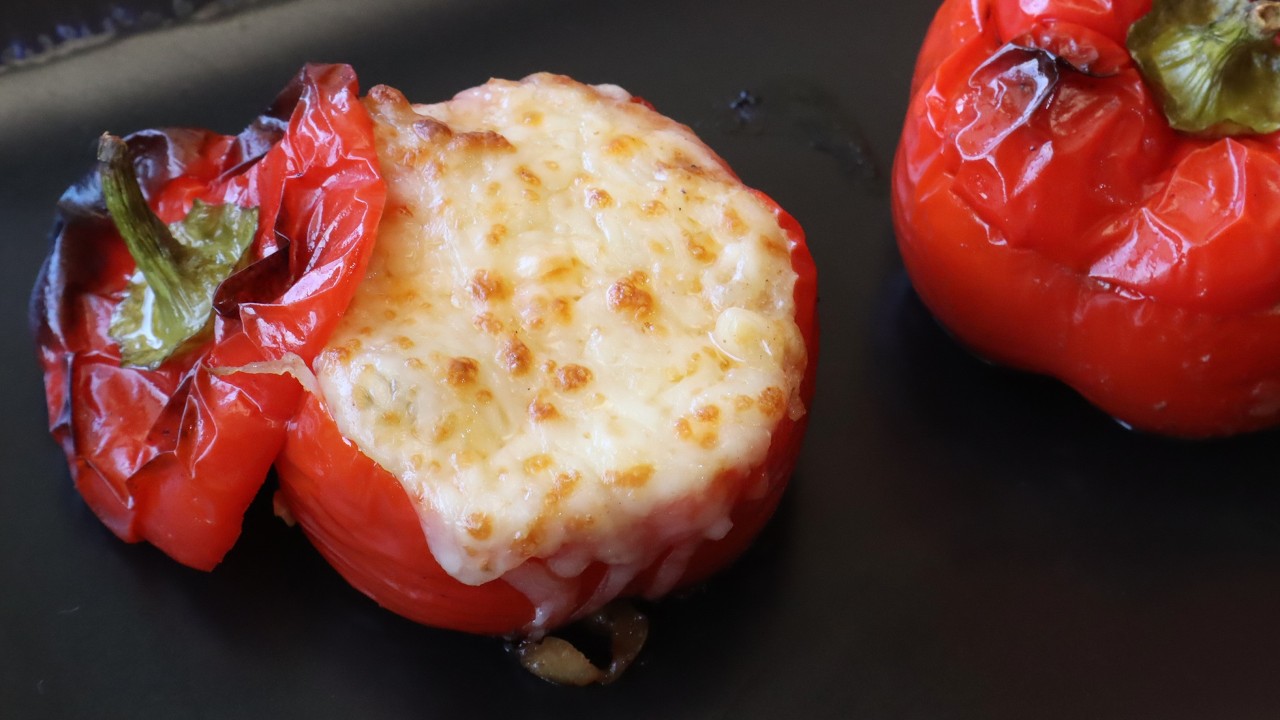 PIMIENTO RELLENO DE GAMBAS AL HORNO