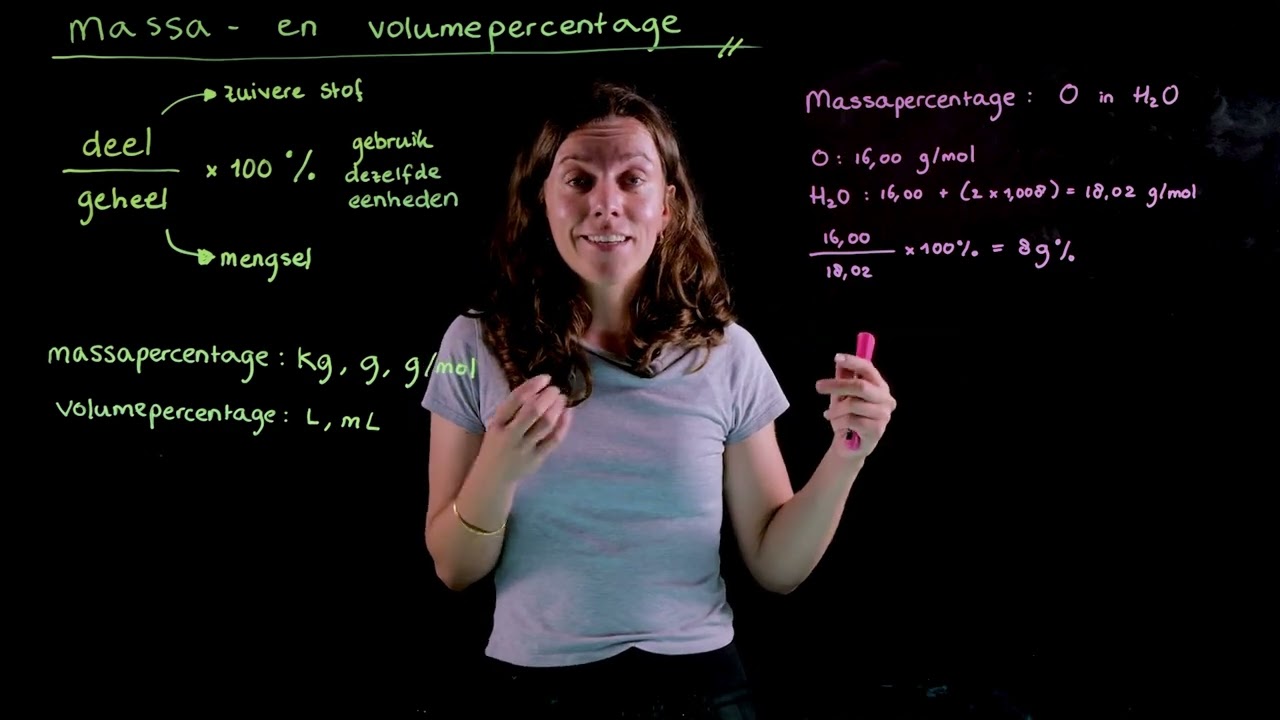 Scheikunde uitlegfilmpje – Massa- en volumepercentage – SistersinScience_NL