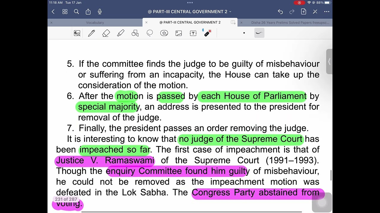 Removal of Supreme Court Judges/ Judges Enquiry Act (1968)