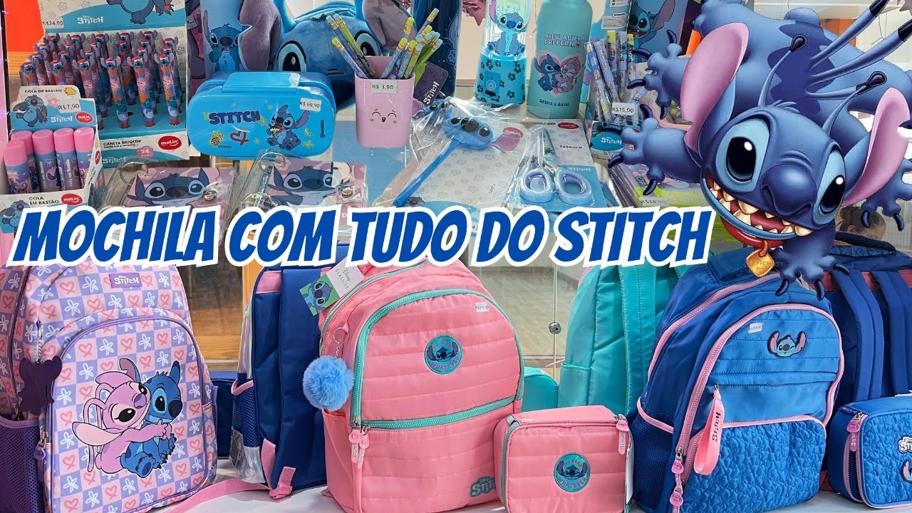 MOCHILA COM TUDO DO STITCH