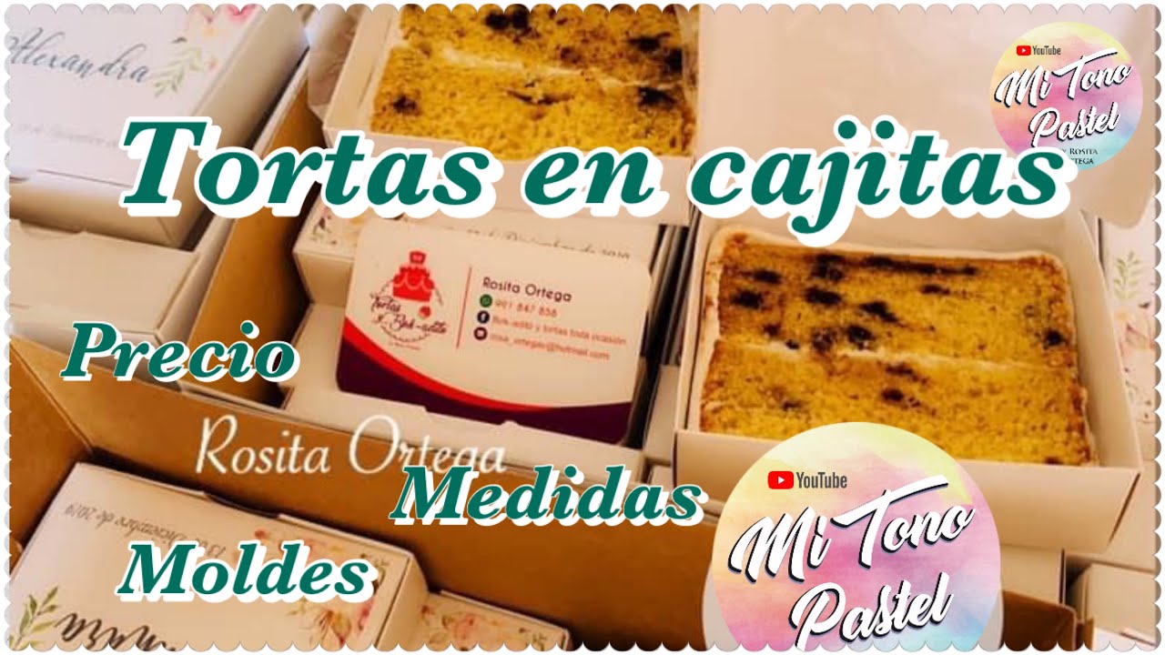 Tortas en cajitas, precio, moldes, cantidad de harina y medidas