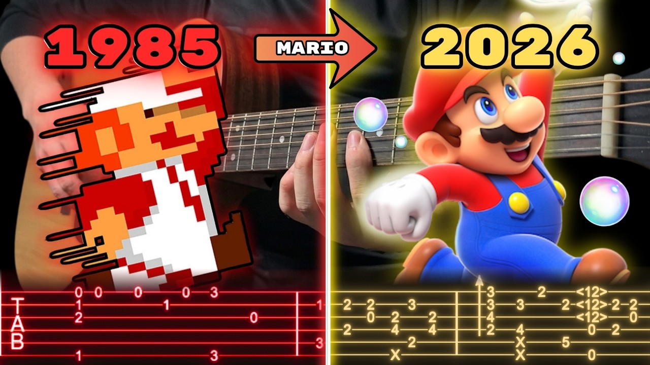 Evolution of Mario Main Themes (1985-2026) | Fingerstyle Guitar