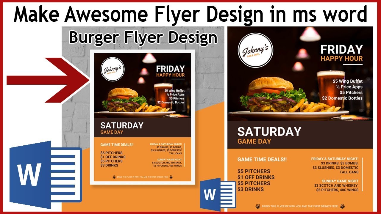 How to make Awesome Flyer Design using ms word | make flyer Design in ms word 2019 | Word Tutorial