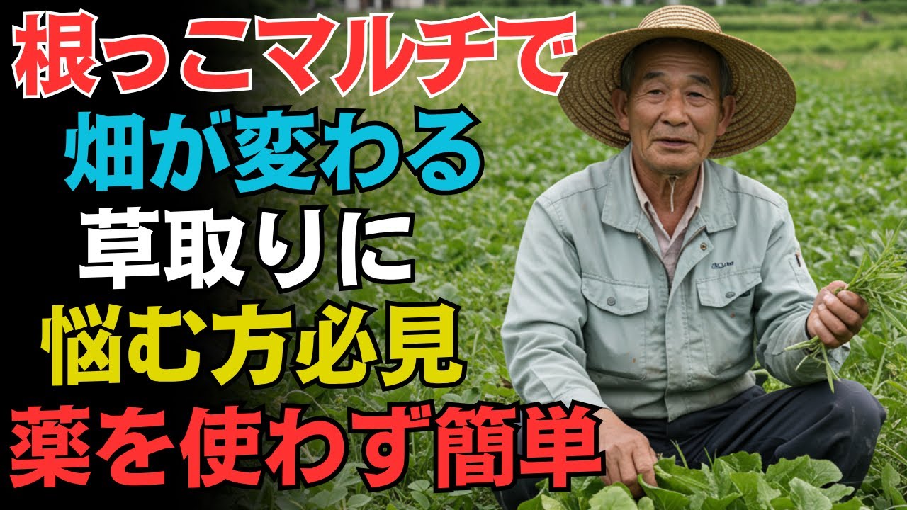 もう除草剤もビニールマルチも土を掘る必要もなし０円でできる簡単根っこマルチ雑草対策