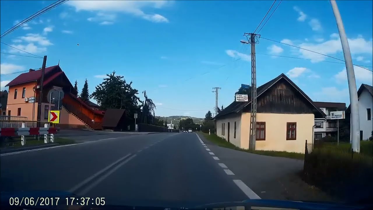 Driving on Polish village rural Poland