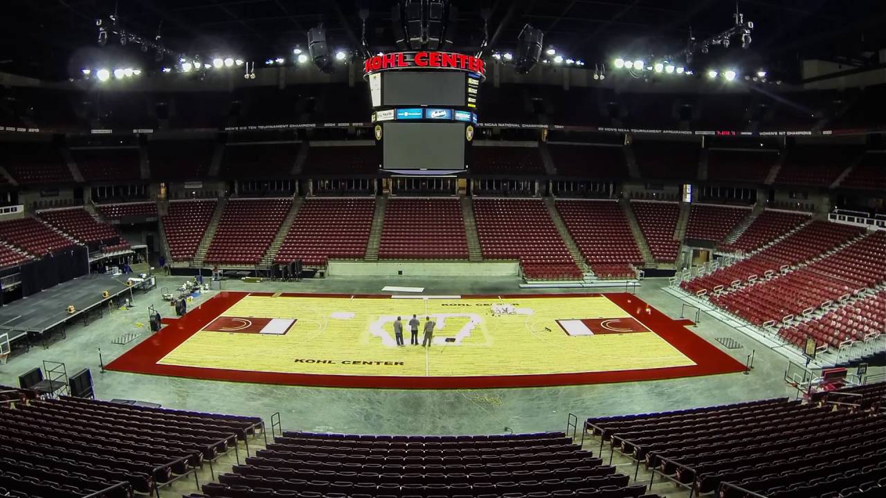 Kohl Center floor gets a fresh look