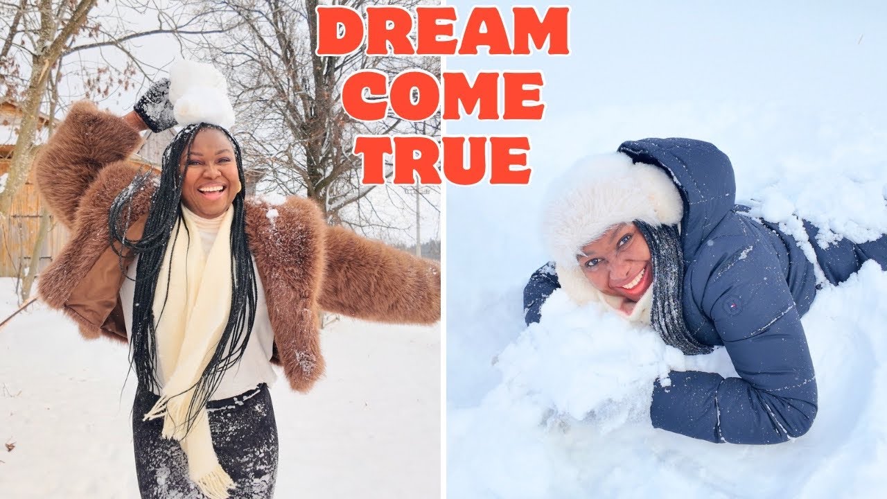 My African wife sees snow for the first time