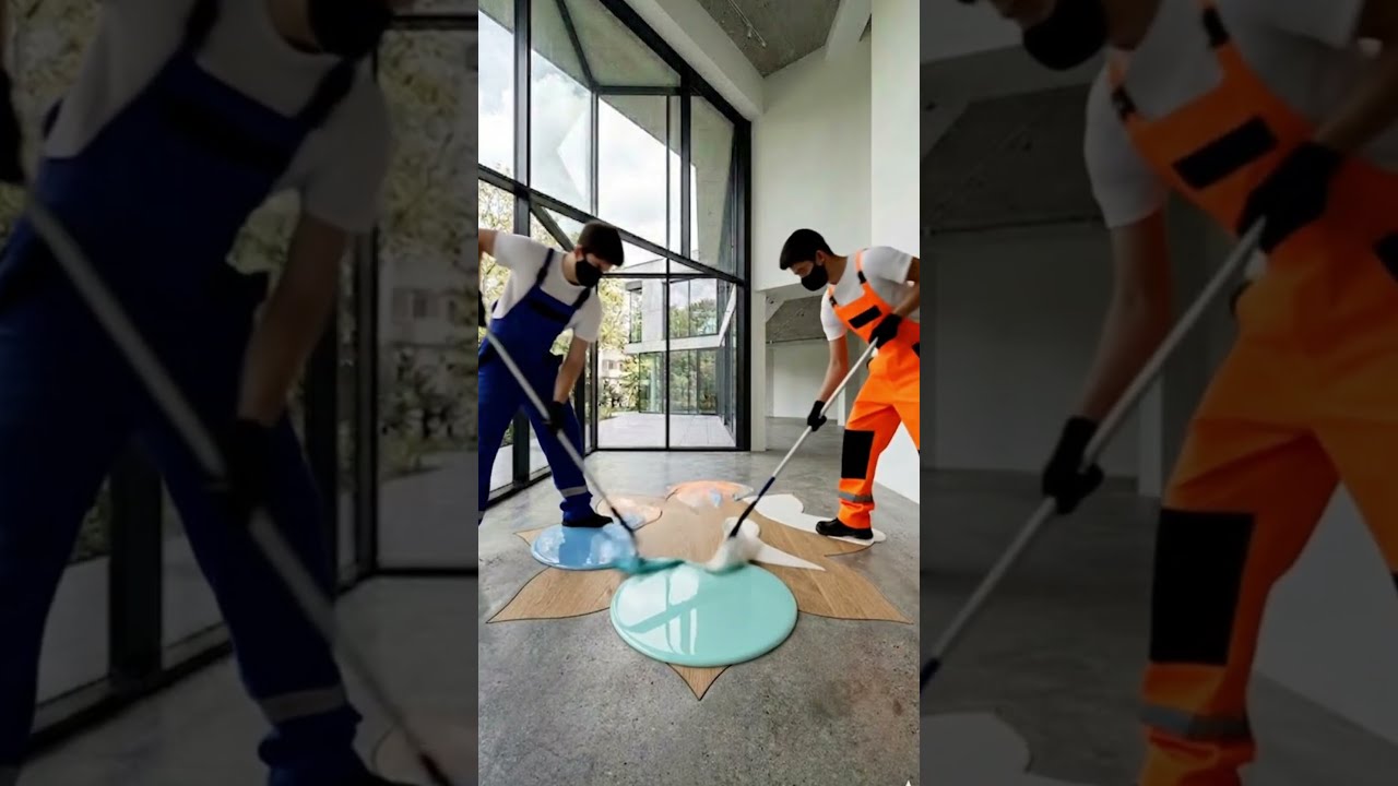 👉THIS LUXURY AQUA FLOOR IS JUST AMAZING!😱💙LOTUS Aquarium Epoxy Floor #epoxyfloor #housedecor #diy