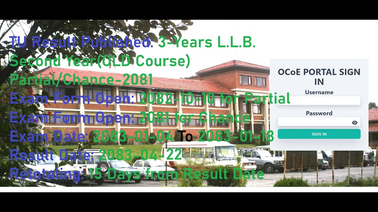 TU Result Published: 3-Years L.L.B. Second Year Partial/Chance-2081 (OLD COurse)