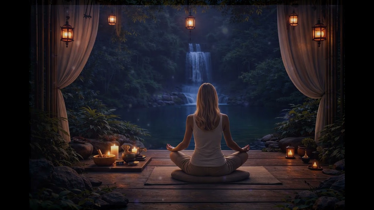 Jungle Waterfall Bamboo Flute Sounds Relaxing Nature for Sleep, Meditation, Stress Relief & Insomnia