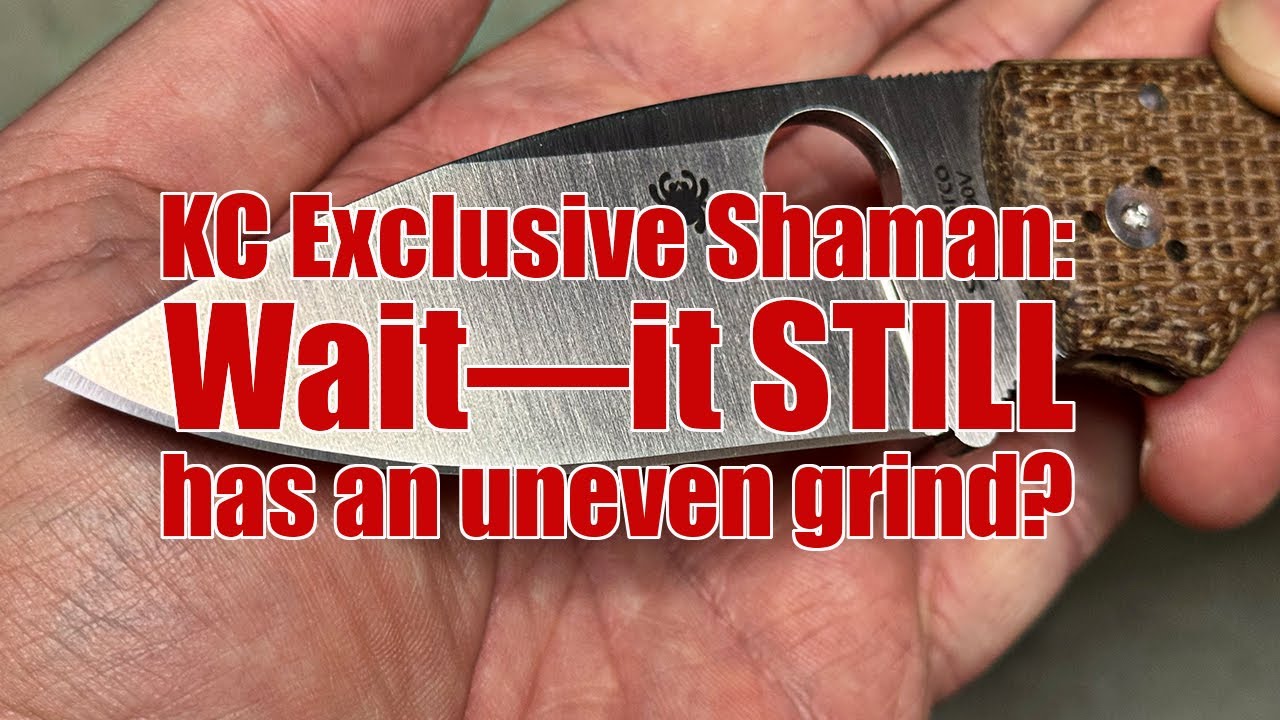 The KC Exclusive Spyderco Shaman in s90v with burlap micarta handles: Back for 2025