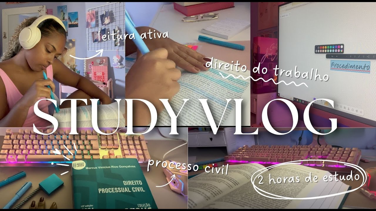 Estudando por duas horas | STUDY VLOG