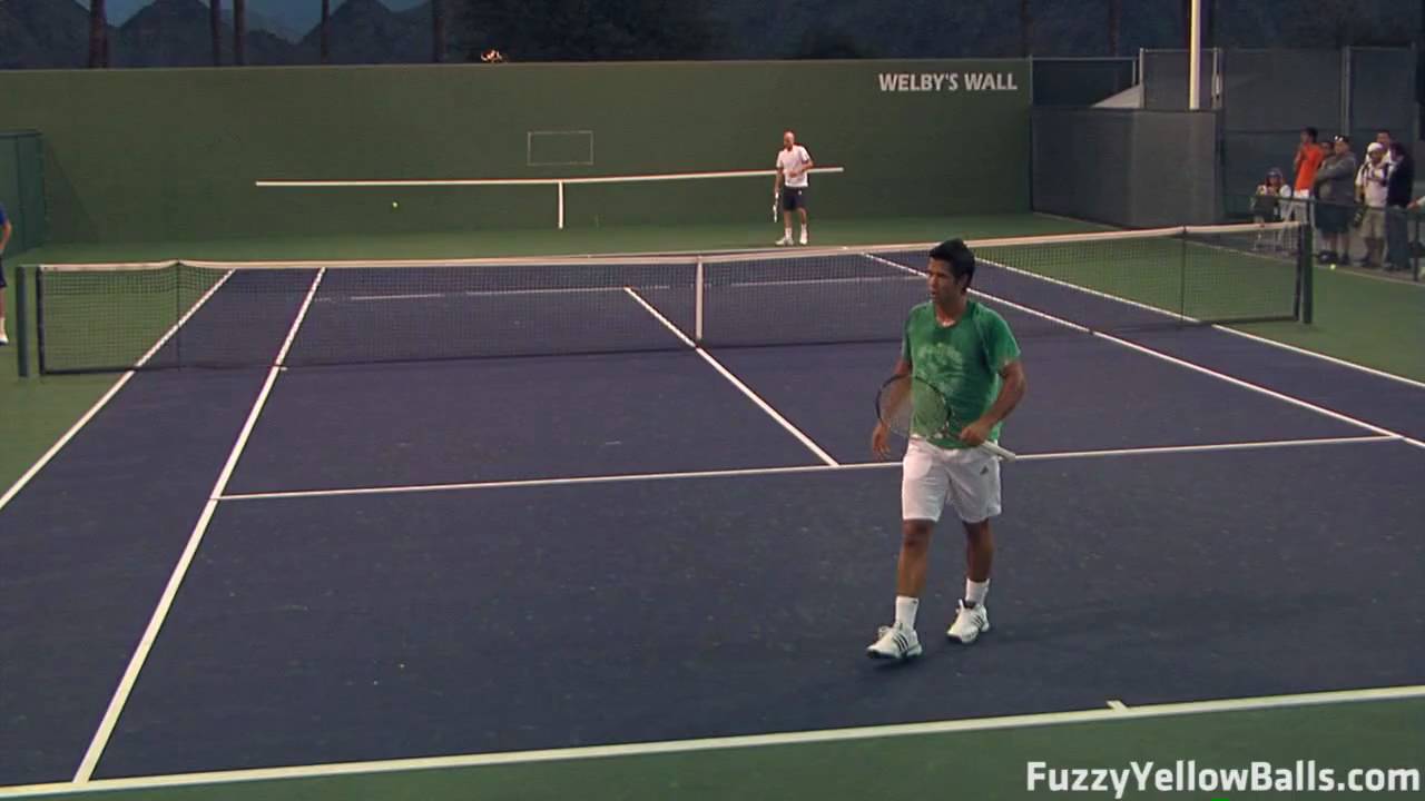 Fernando Verdasco Serves from the Back Perspective in HD