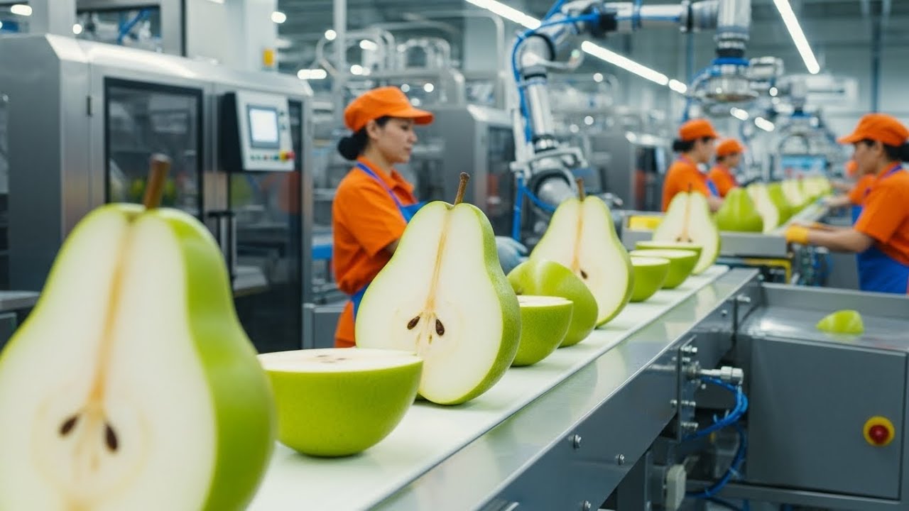 Pear Juice Factory Process: Inside a Modern Pear Processing Plant!
