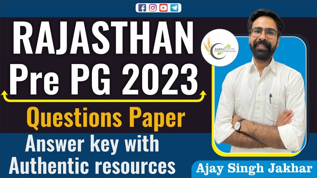 Rajasthan Pre-PG 2023 Questions Paper | Answer key with Authentic resources