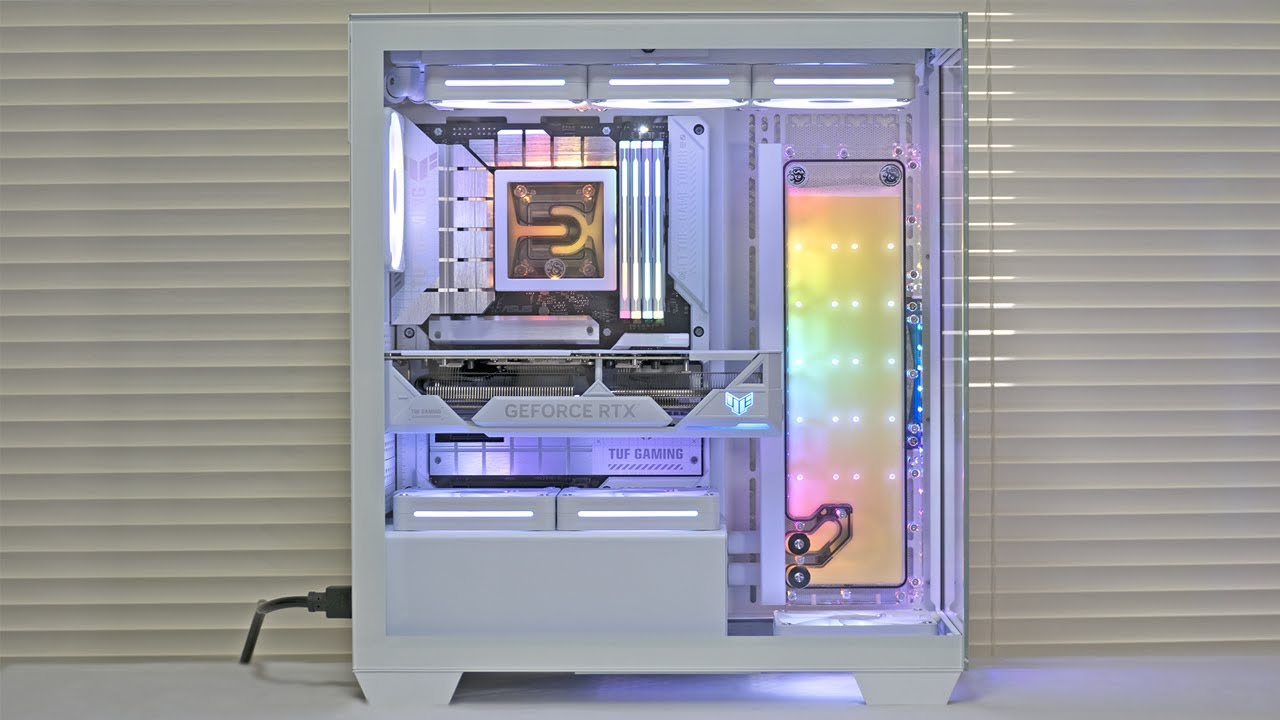 CORSAIR 3500X White BTF Build | Cable-less Tube-less Custom Water Cooling PC