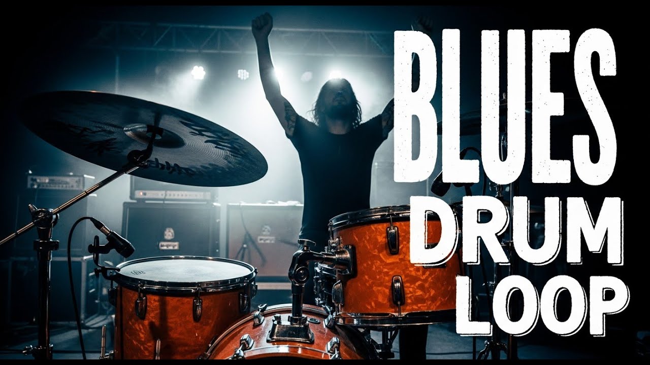 10 min long Blues Drum Loop at Fast Speed for All Guitar Skills Great Track