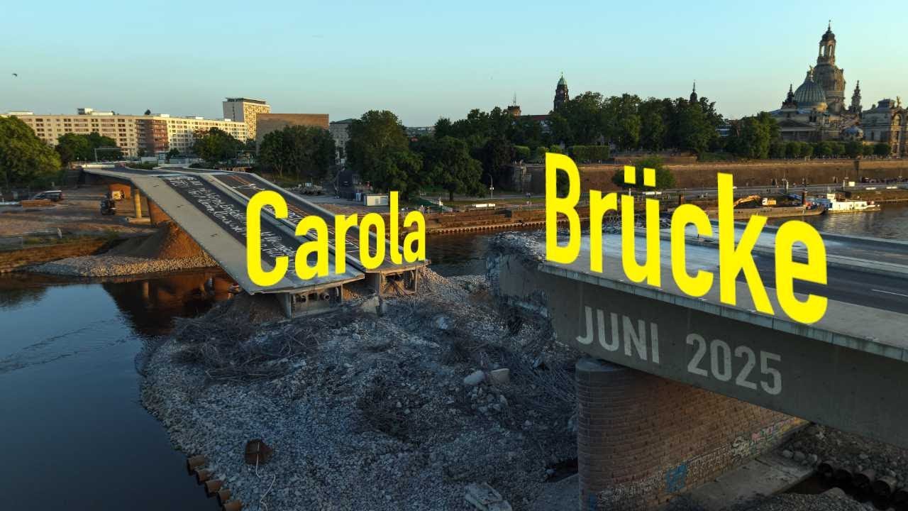 Arbeitspause an der Carolabrücke