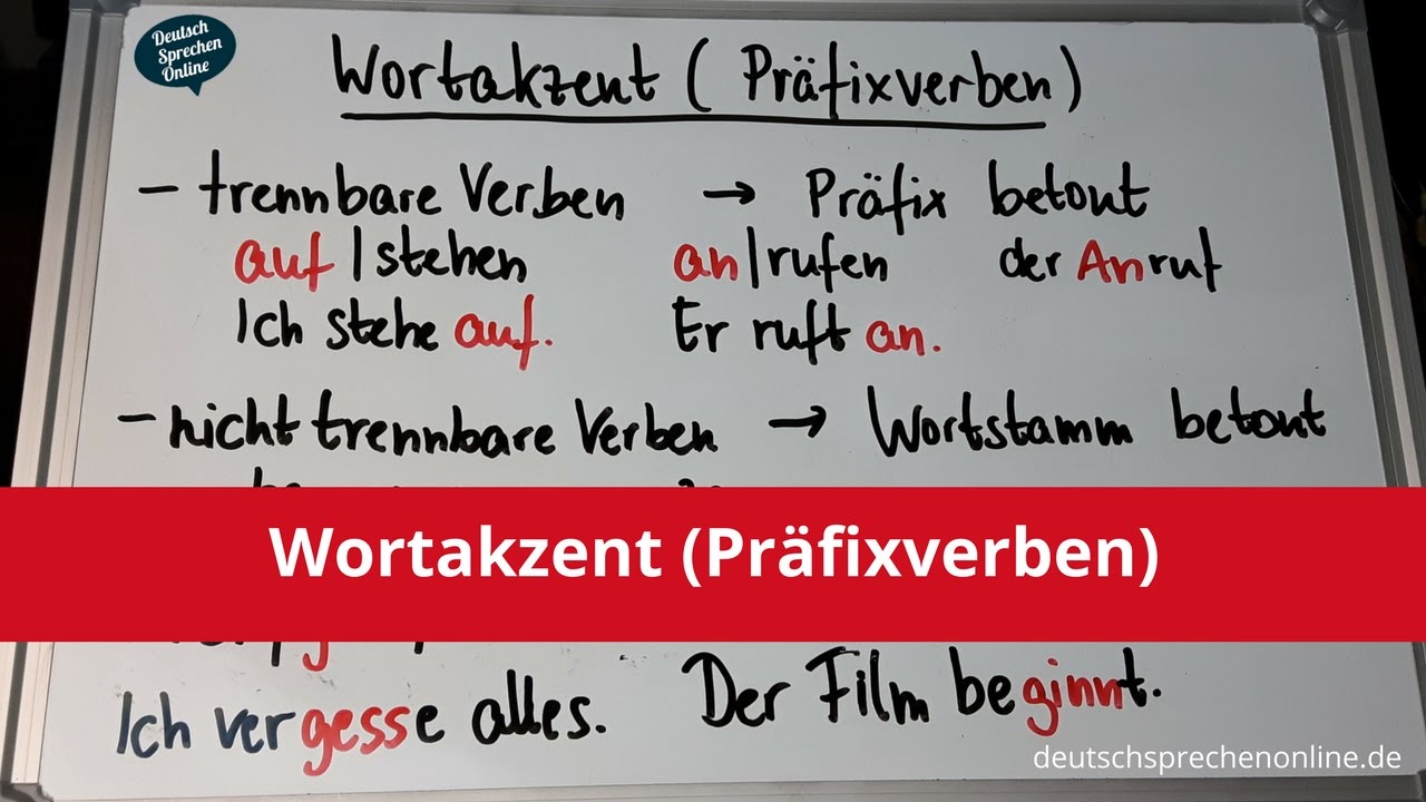 Deutsch: Wortakzent (Pr&auml;fixverben)
