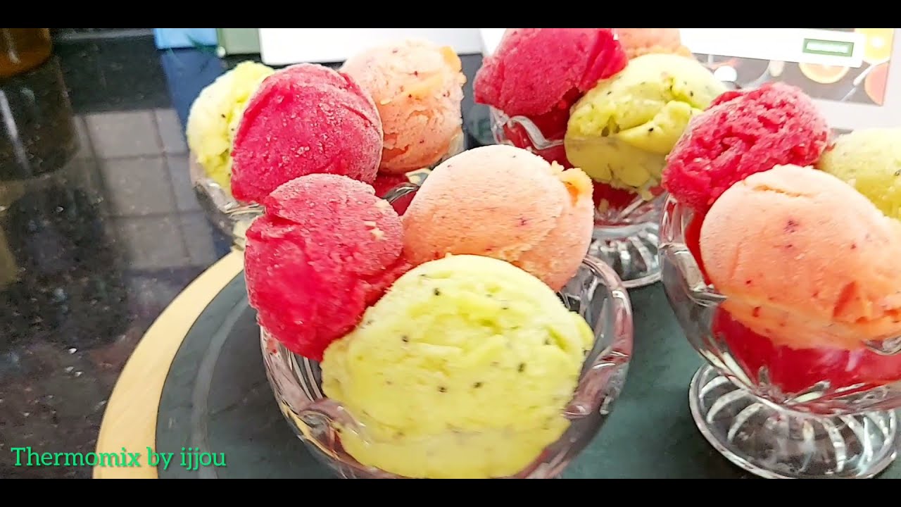 Sorbet aux fruits facile thermomix 🍧أسهل وأسرع  وصفة مثلجات مع التيرمومكس 🤩