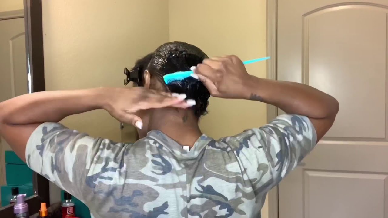 Half up half down quickweave on super short hair