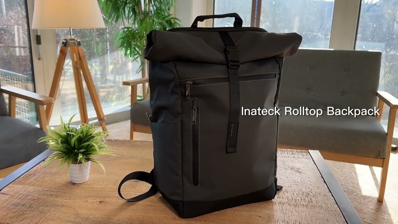 Inateck BP01003: 17 Inch 25L-30L Roll Top Vintage Laptop Backpack