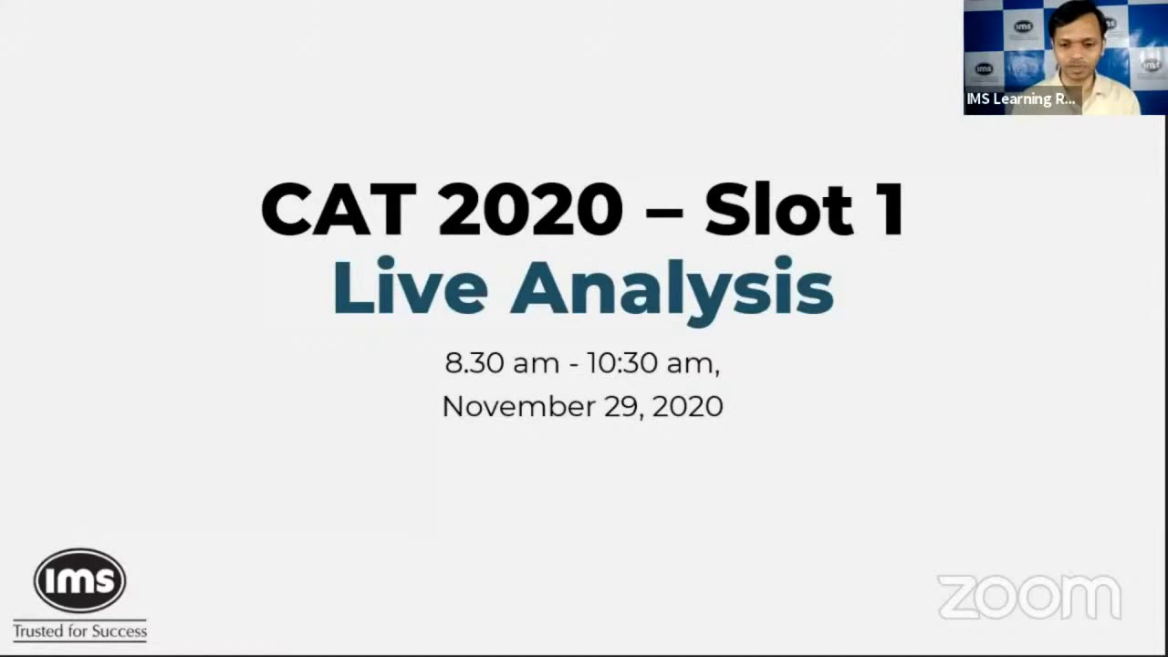 CAT 2020 Slot 1 Analysis | IMS Learning Resources