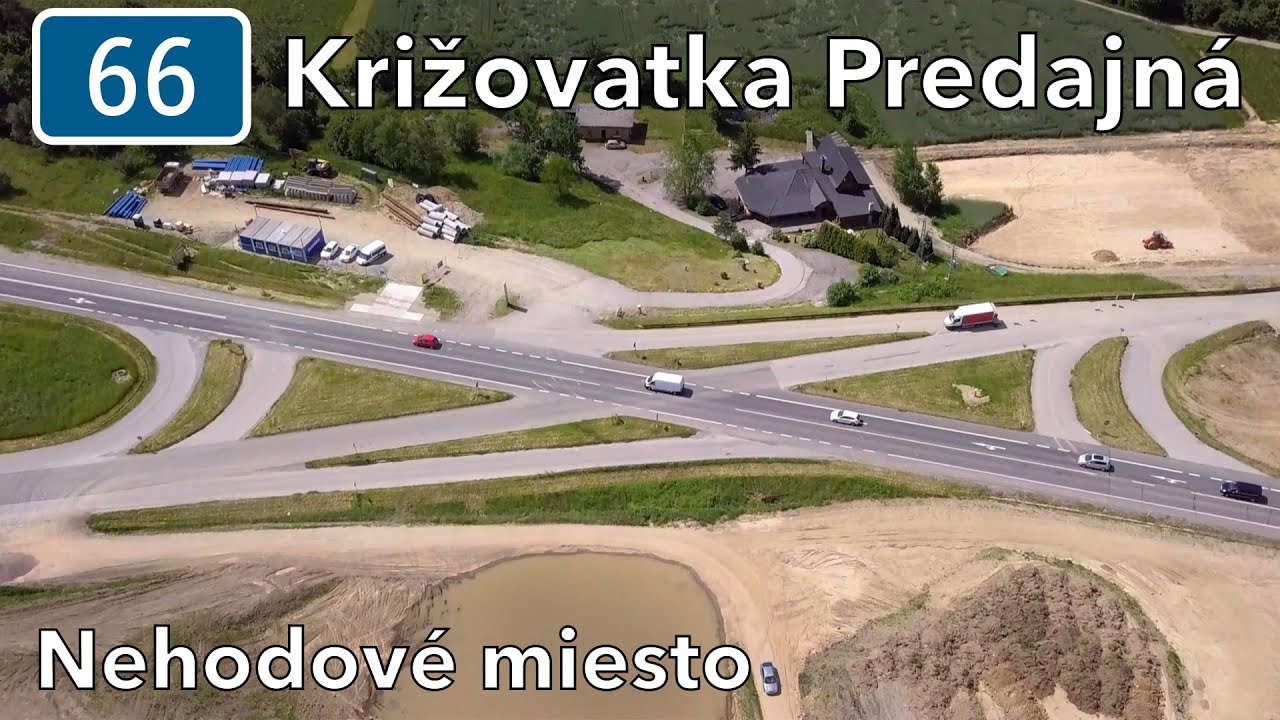V&yacute;stavba križovatky I/66 Predajn&aacute; - nehodov&eacute; miesto (j&uacute;n 2023)